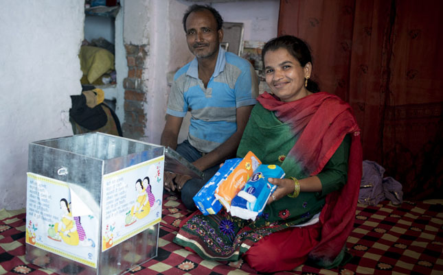 A lady who runs a store selling mentration products for young girls