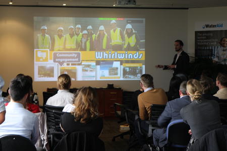 Michael McLennan delivers a slideshow on the different Winnovators submissions